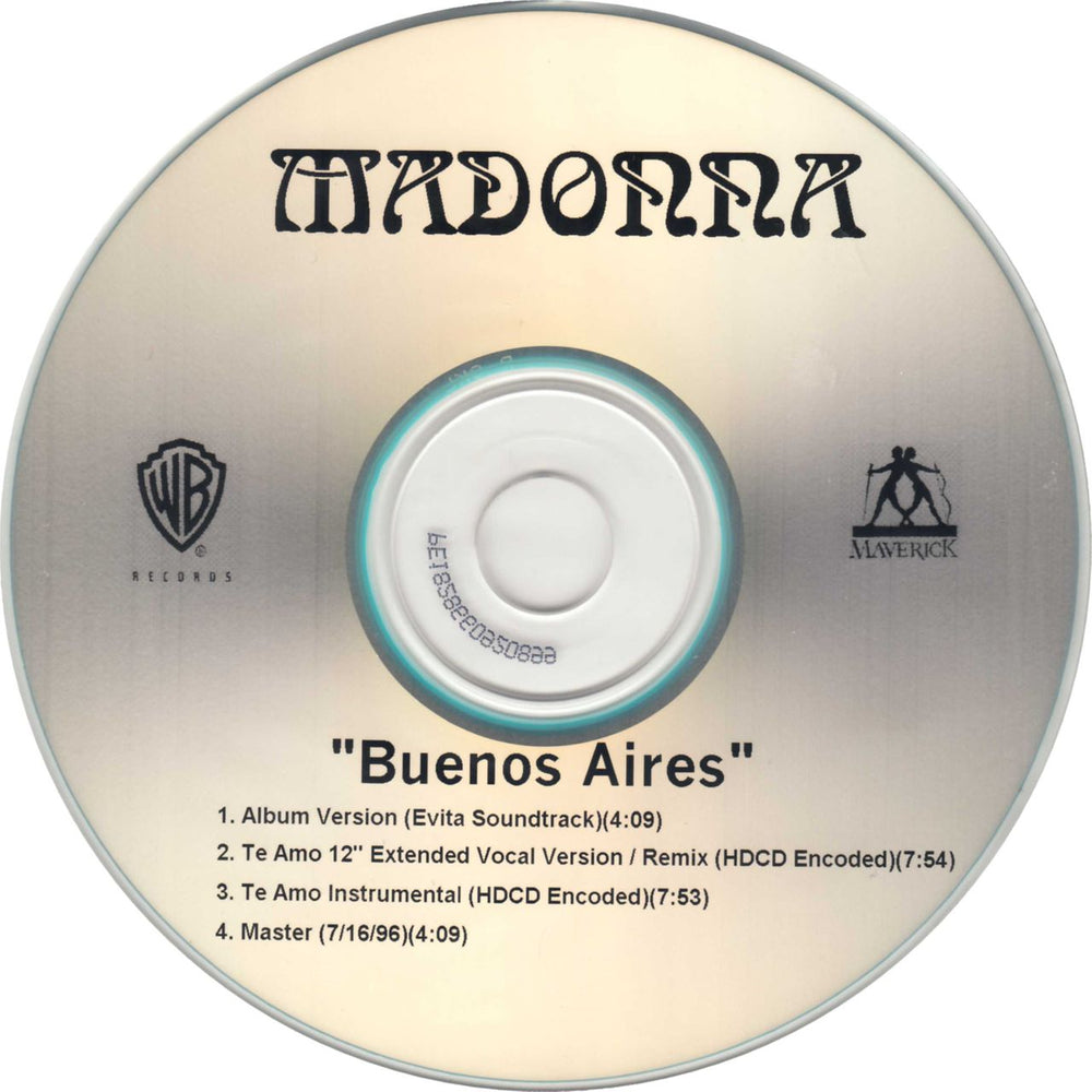 Madonna Buenos Aires - 4-trk US CD-R acetate CD-R