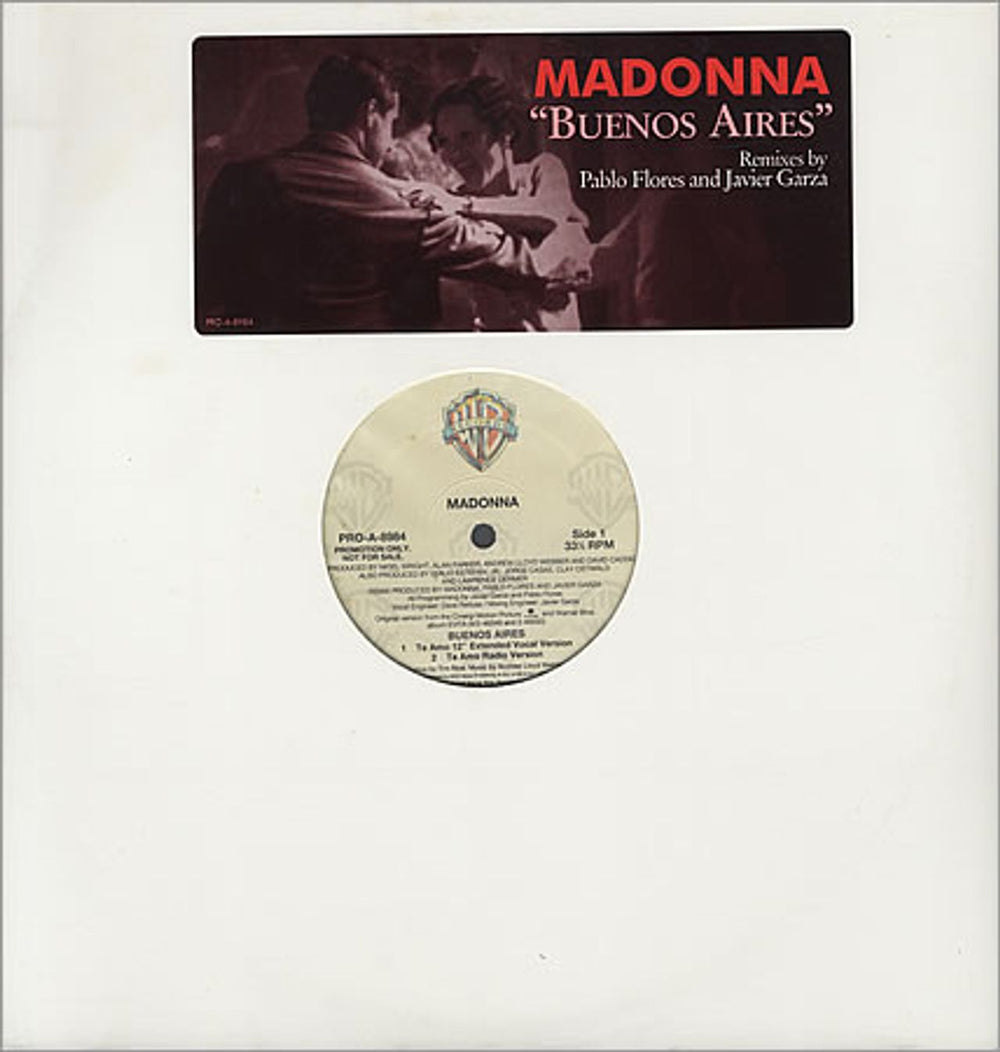 Madonna Buenos Aires US Promo 12" vinyl single (12 inch record / Maxi-single) PRO-A-8984