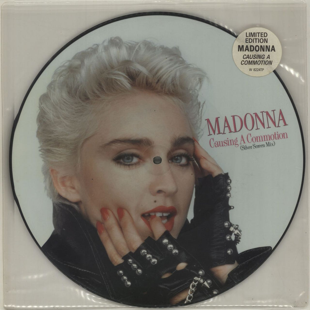 Madonna Causing A Commotion - Hype Stickered UK 12" vinyl picture disc (12 inch picture record) W8224TP