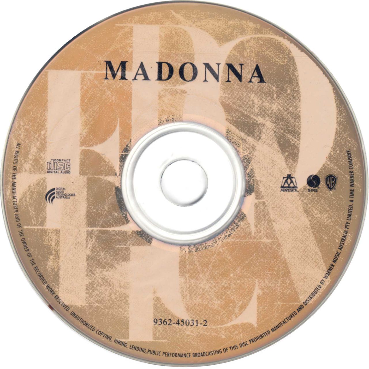 Madonna Erotica Gold Edition Australian CD album — RareVinyl.com