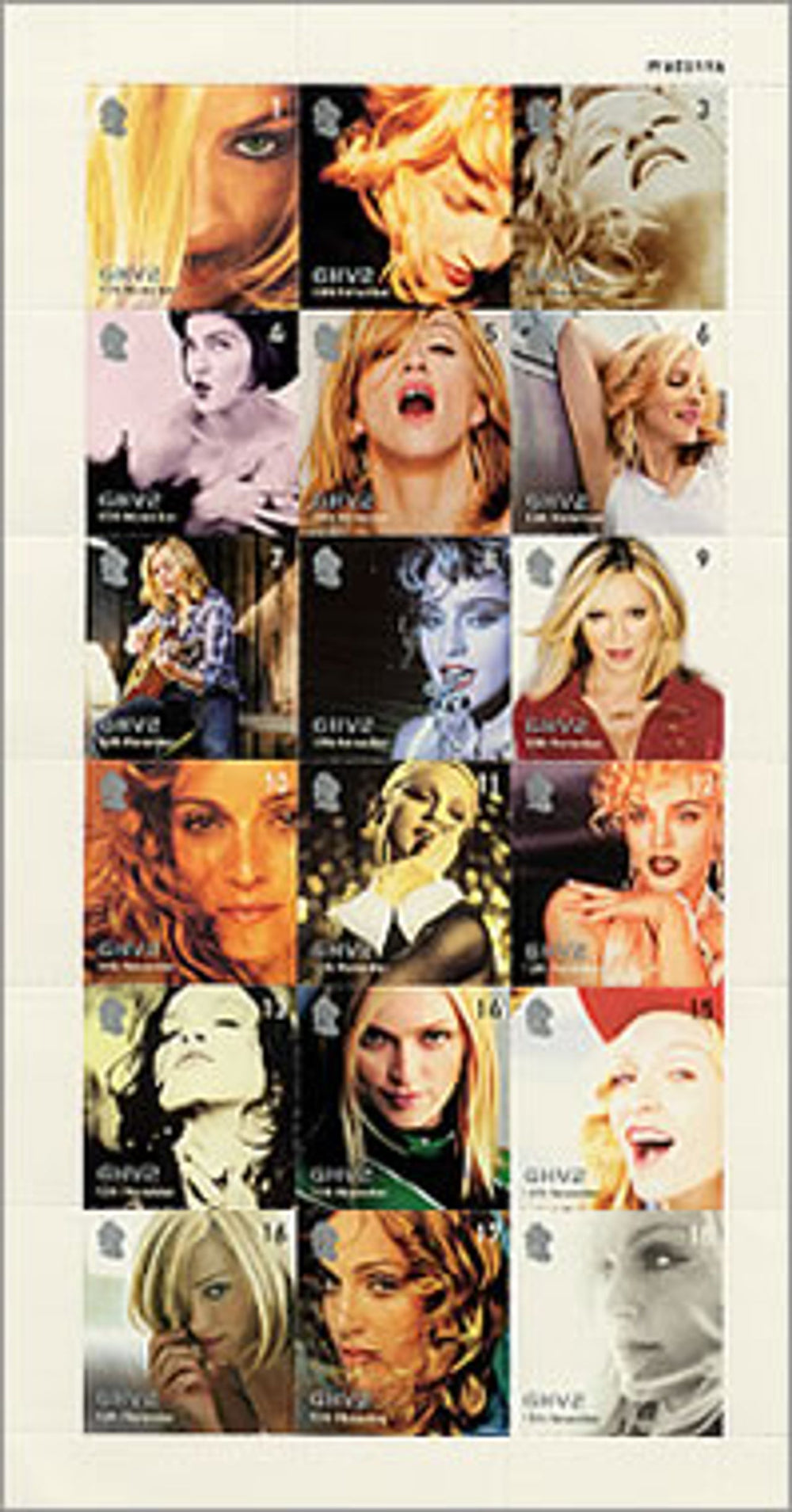 Madonna GHV2 - stamps UK Promo memorabilia PROMO STAMPS