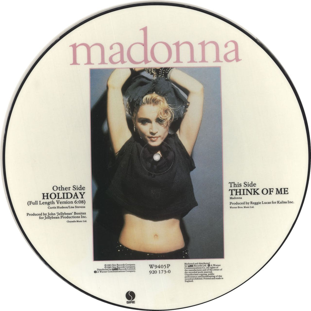 Madonna Holiday - EX UK 12" vinyl picture disc (12 inch picture record)