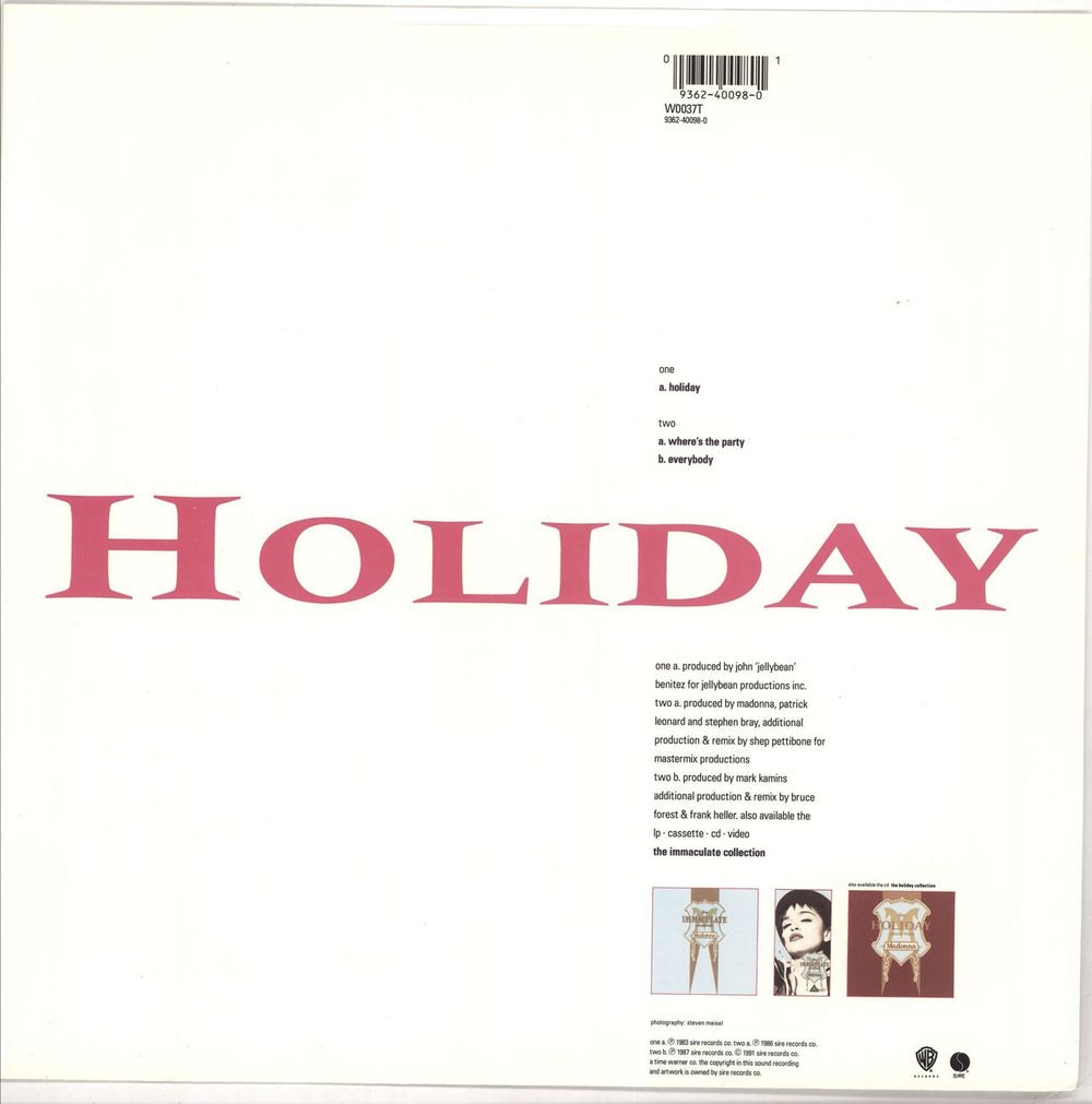 Madonna Holiday UK 12" vinyl single (12 inch record / Maxi-single) MAD12HO05467