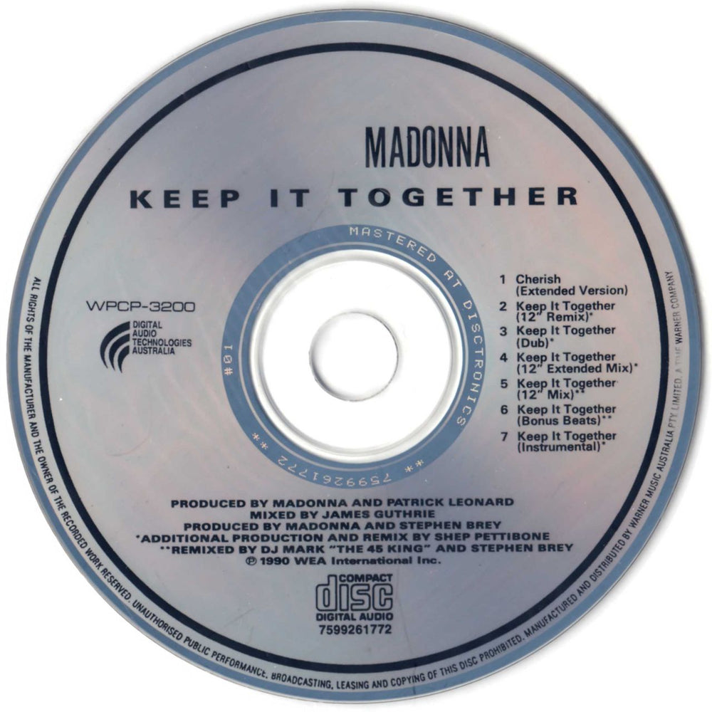 Madonna Keep It Together Australian CD single (CD5 / 5") MADC5KE23883