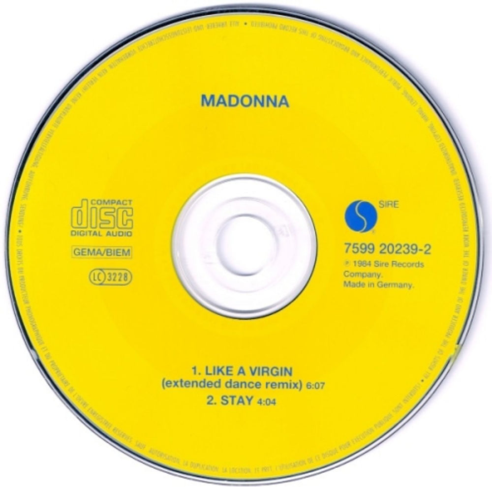 Madonna Like A Virgin German CD single (CD5 / 5") MADC5LI41022