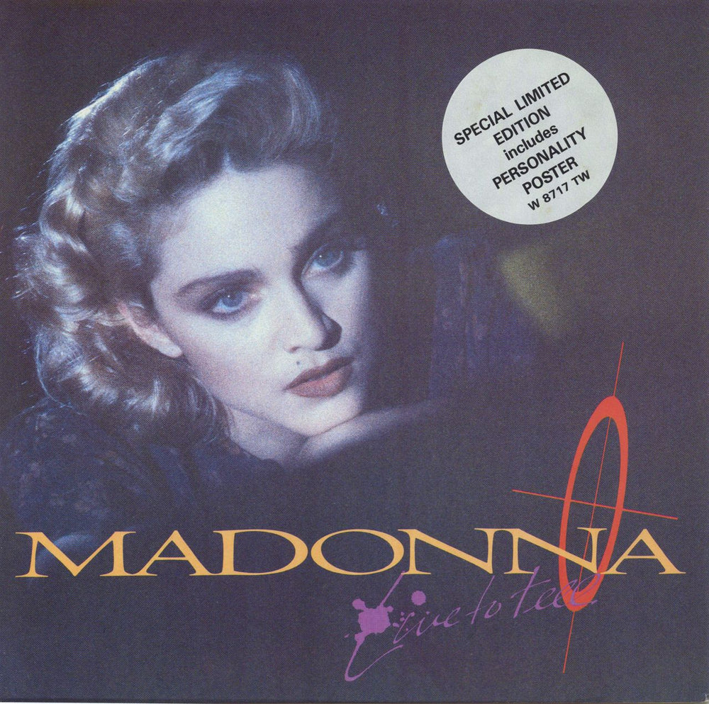 Madonna Live To Tell + Stickered Sleeve - EX UK 12" vinyl single (12 inch record / Maxi-single) W8717TW