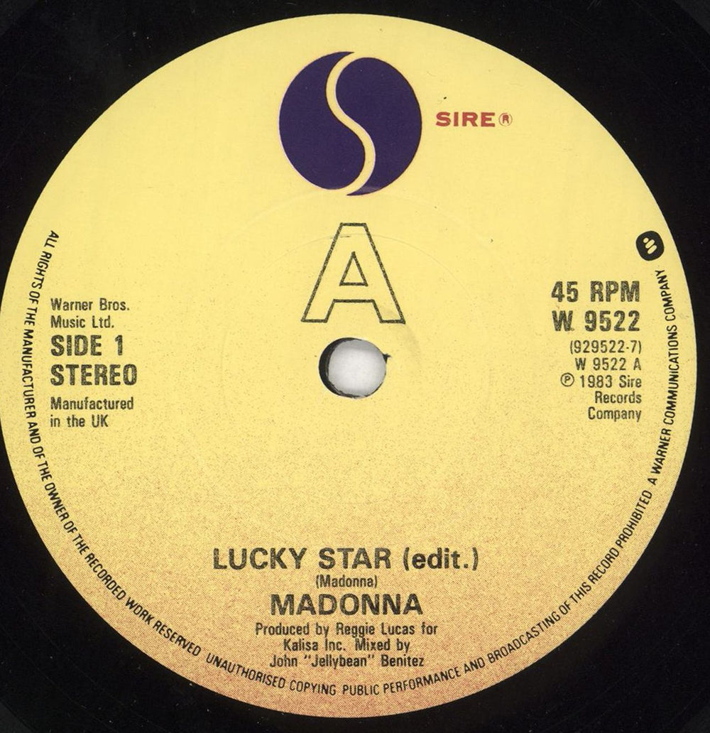 Madonna Lucky Star + Sleeve UK 7" vinyl single (7 inch record / 45) MAD07LU15327