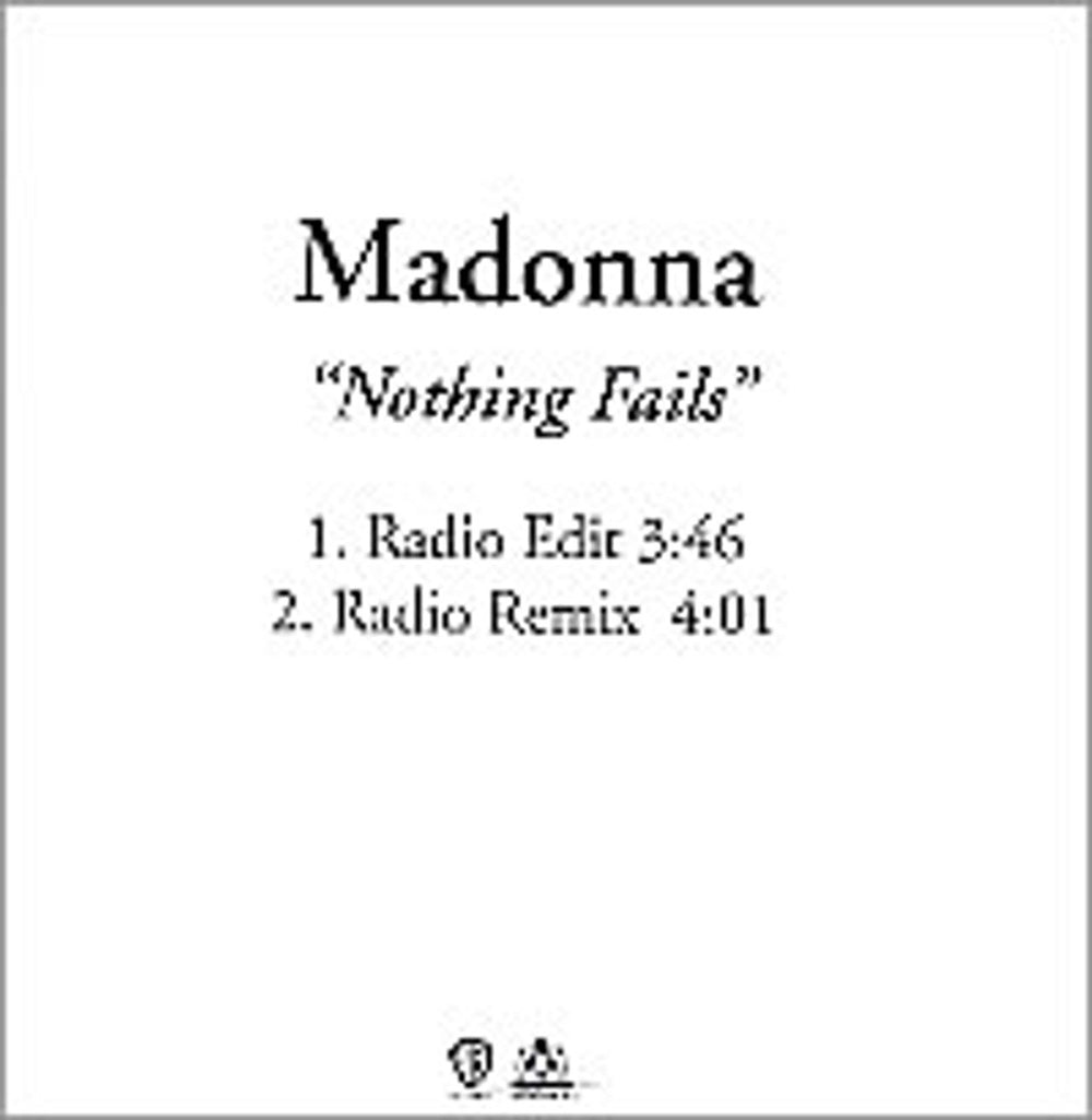 Madonna Nothing Fails US Promo CD-R acetate CDR ACETATE