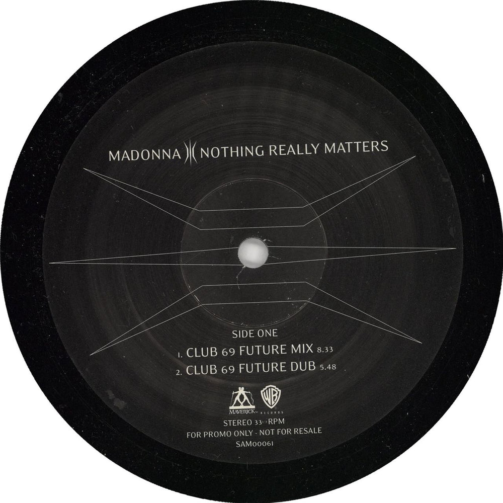 Madonna Nothing Really Matters UK Promo 12" vinyl single (12 inch record / Maxi-single) SAM00061