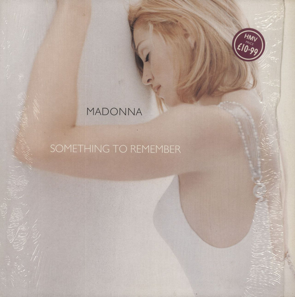 Madonna Something To Remember - Opened Price Stickered shrink UK vinyl LP album (LP record) 9362-46100-1