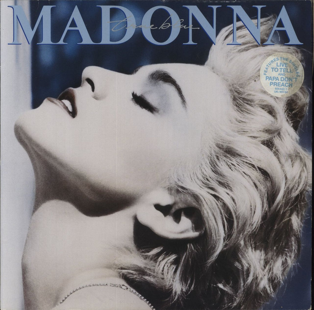 Madonna True Blue - stickered p/s UK vinyl LP album (LP record) WX54