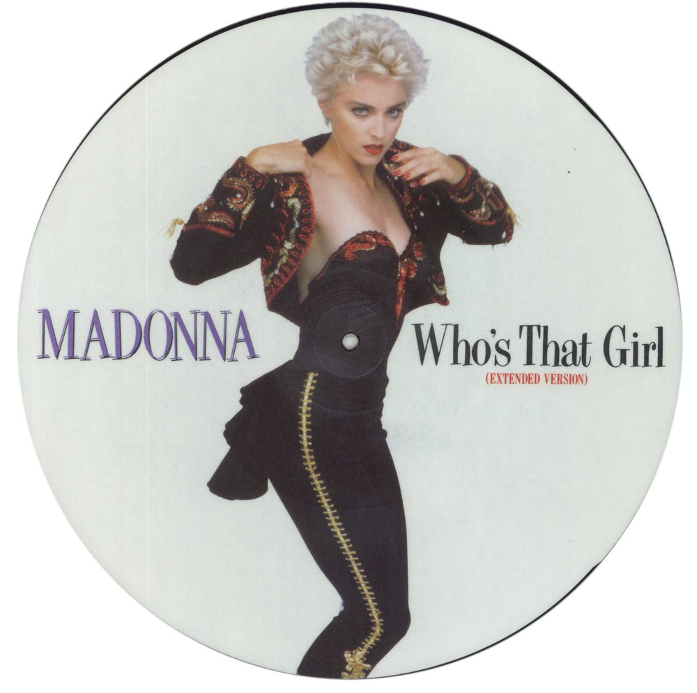 Madonna Who's That Girl - Stickered sleeve UK 12" vinyl picture disc (12 inch picture record) W8341TP