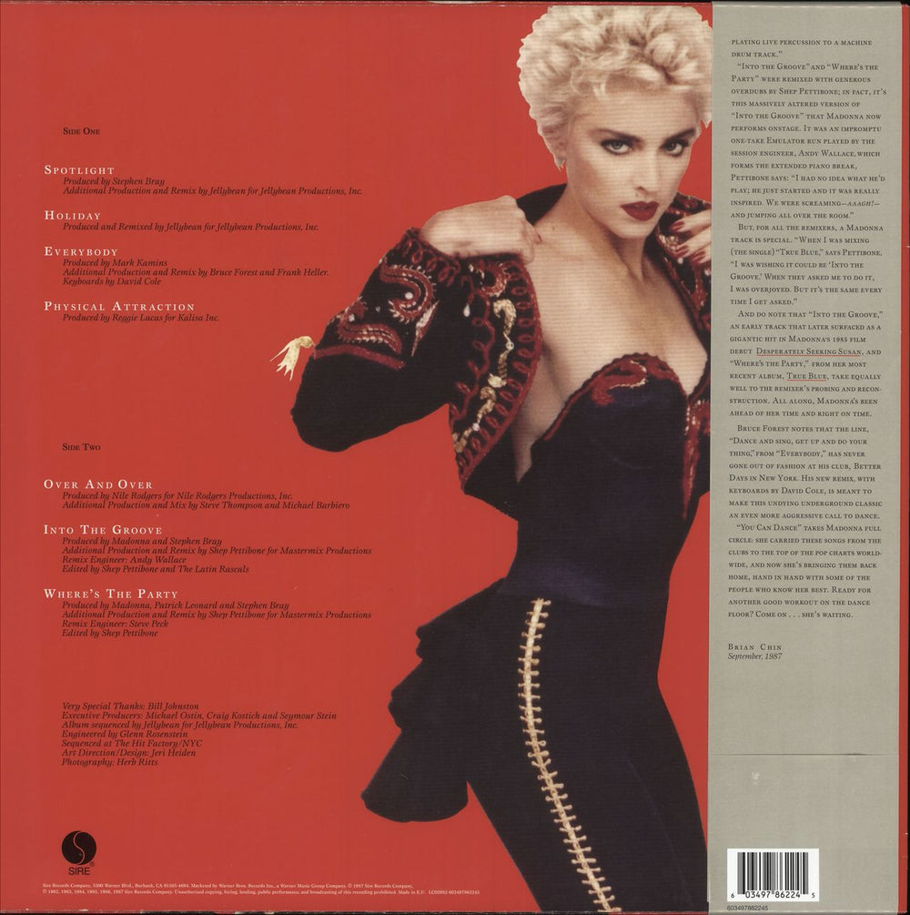 Madonna You Can Dance - Red Vinyl + Poster UK vinyl LP album (LP record) 603497862245