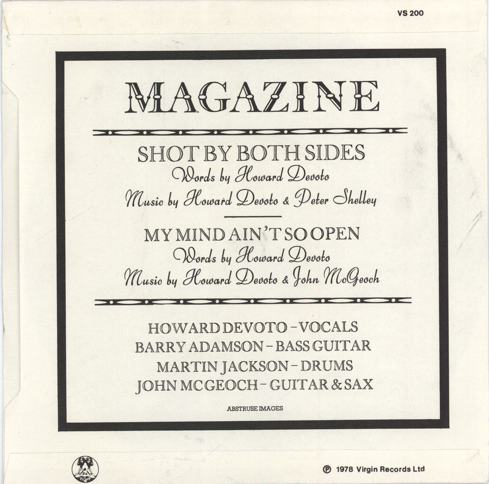 Magazine Shot By Both Sides - Paper sleeve UK 7" vinyl single (7 inch record / 45)