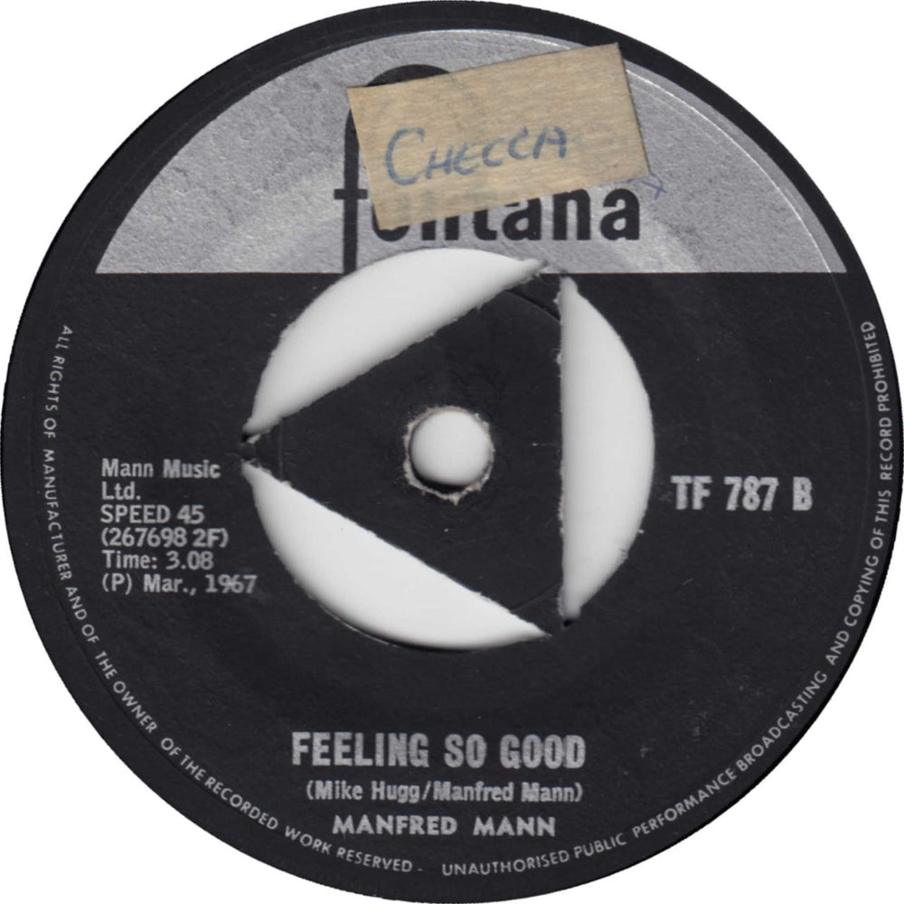 Manfred Mann Ha! Ha! Said The Clown - 3 Prong South African 7" vinyl single (7 inch record / 45)