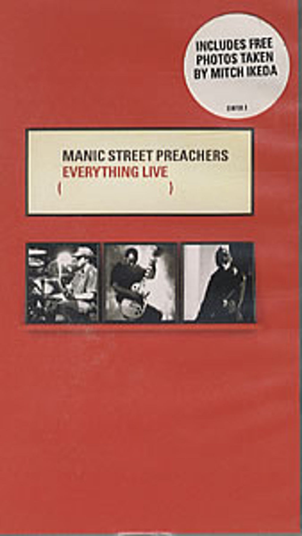 Manic Street Preachers Everything Live + Picture Postcards UK video (VHS or PAL or NTSC) 2007592