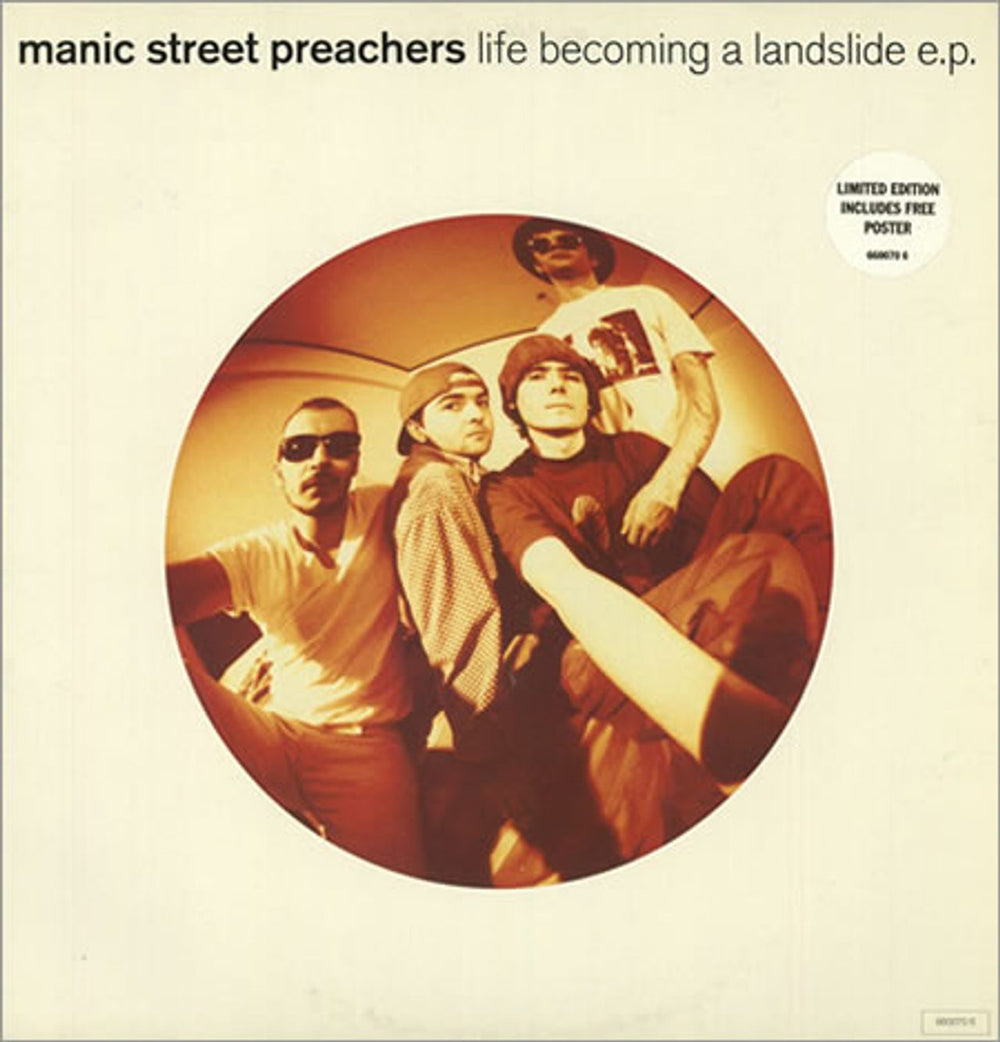 Manic Street Preachers Life Becoming A Landslide + Poster UK 12" vinyl single (12 inch record / Maxi-single) 6600706