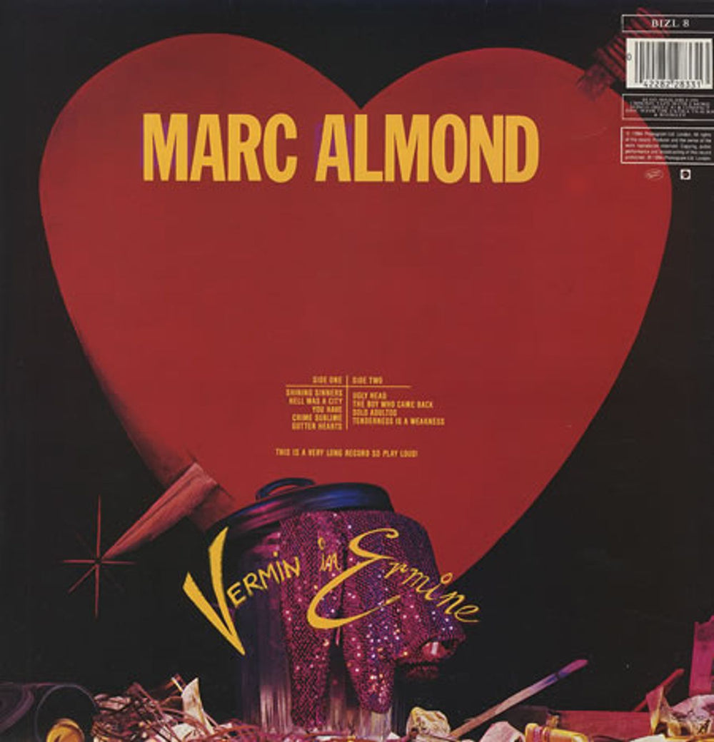 Marc Almond Vermin In Ermine - stickered p/s UK vinyl LP album (LP record) ALMLPVE128705