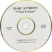 Marc Anthony I Need To Know US Promo CD-R acetate CD ACETATE