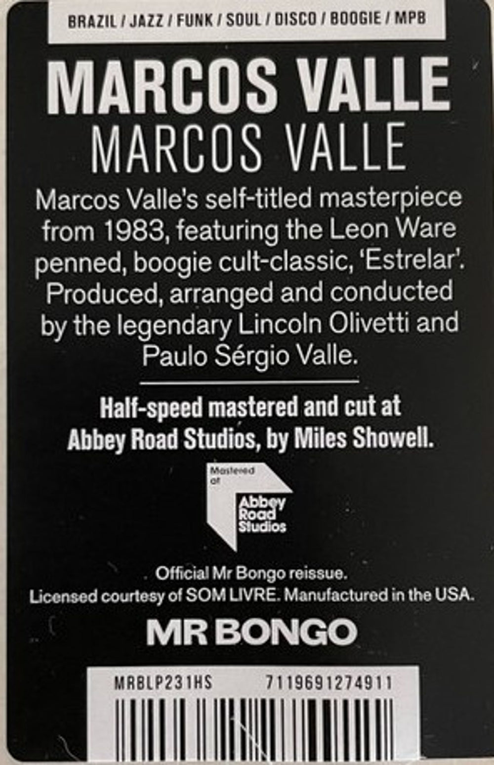 Marcos Valle Marcos Valle - Half-Speed Mastered - Sealed US vinyl LP album (LP record) 7119691274911