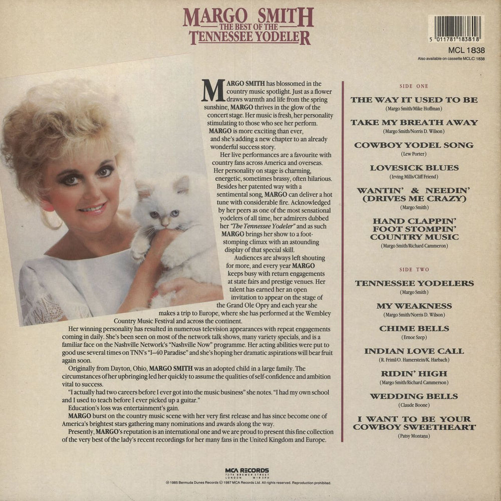 Margo Smith The Best of The Tennessee Yodeler UK vinyl LP album (LP record) 5011781183818