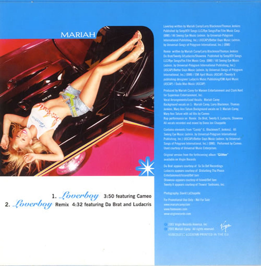 Mariah Carey Loverboy UK Promo CD single (CD5 / 5") CRYC5LO190274