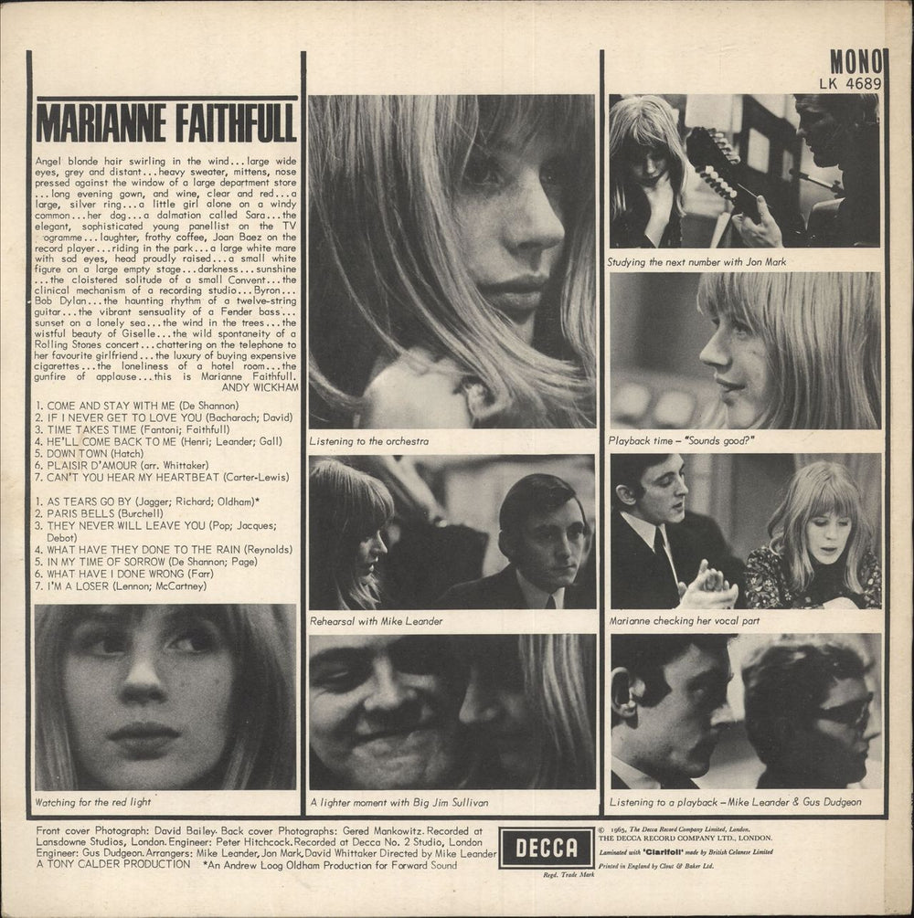 Marianne Faithfull Marianne Faithfull - 1st - VG+ UK vinyl LP album (LP record)