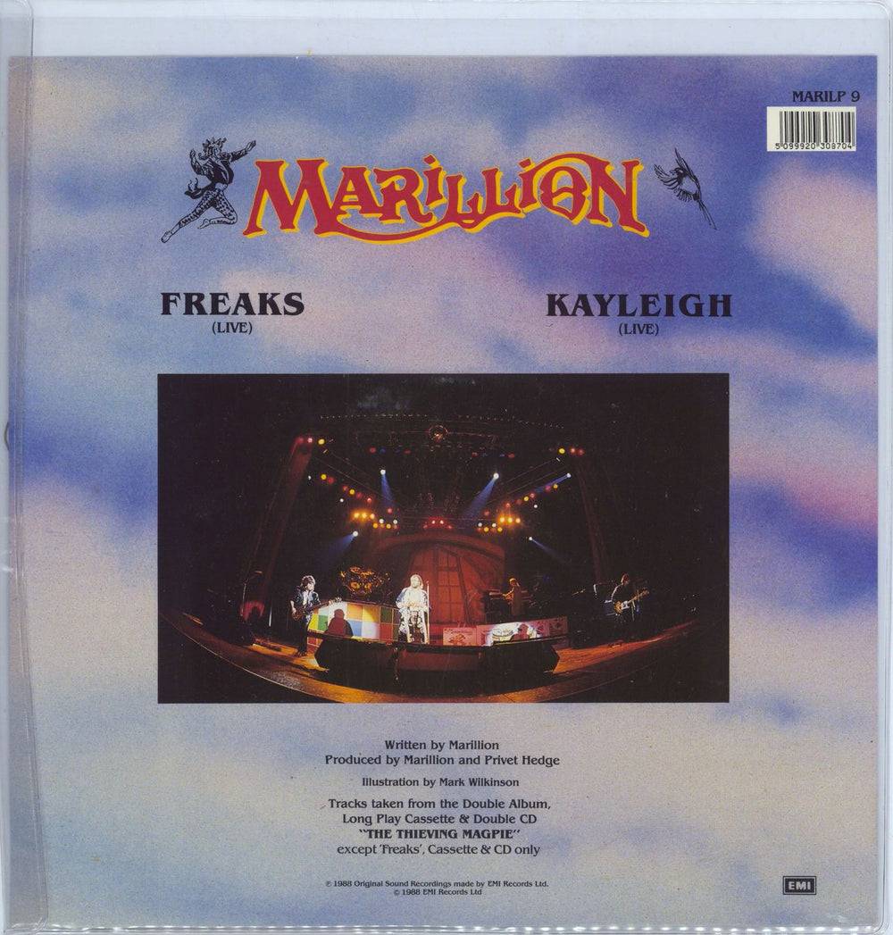 Marillion Freaks + Back Insert - EX UK shaped picture disc (picture disc vinyl record) MARSHFR788941