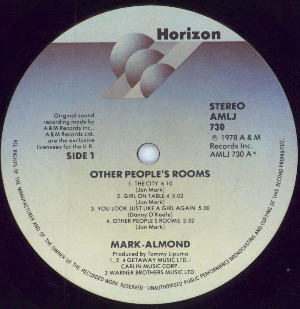 Mark-Almond Other Peoples Rooms UK vinyl LP album (LP record) MRALPOT290231