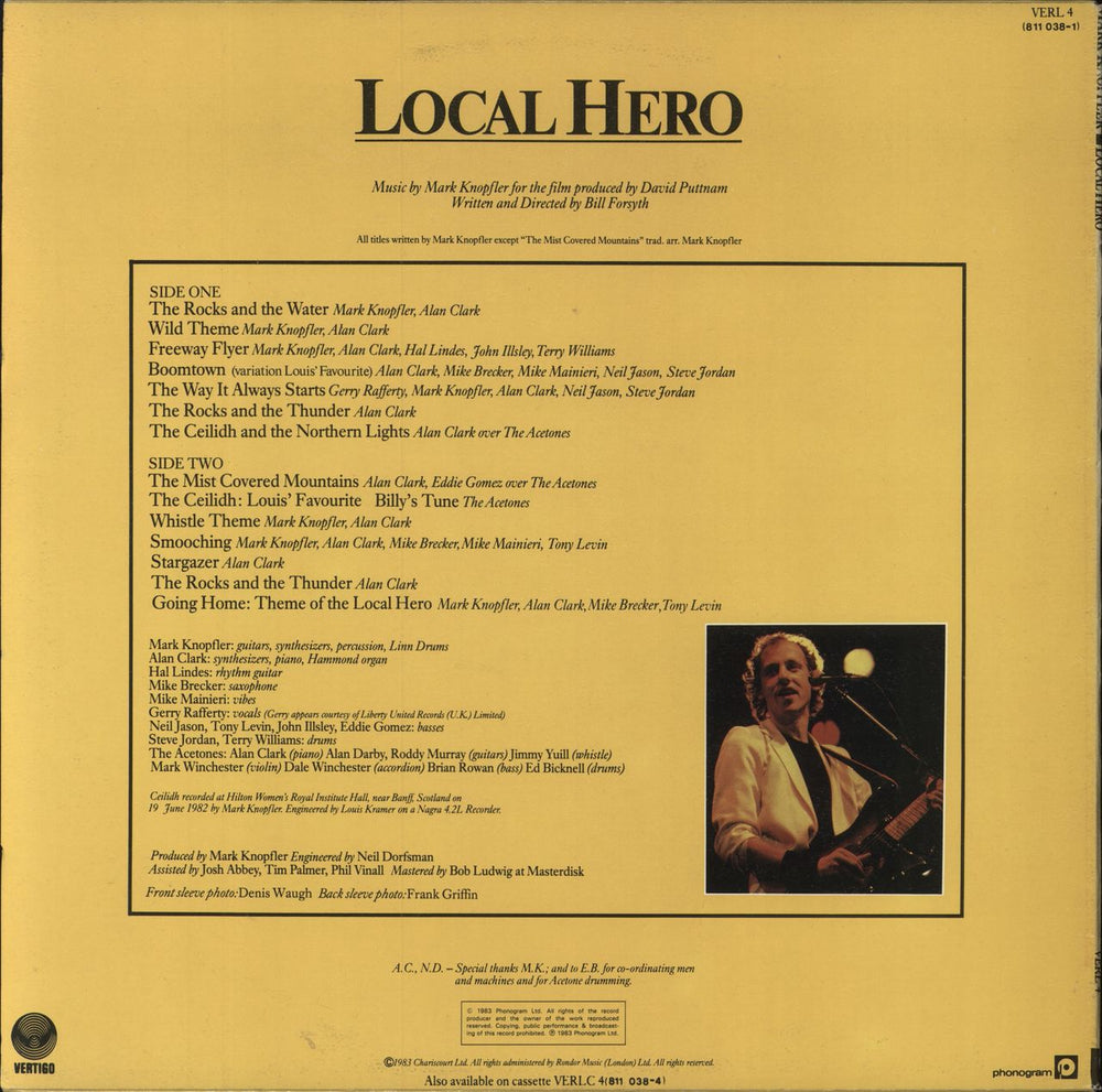 Mark Knopfler Local Hero - 1st - Hypestickered UK vinyl LP album (LP record)