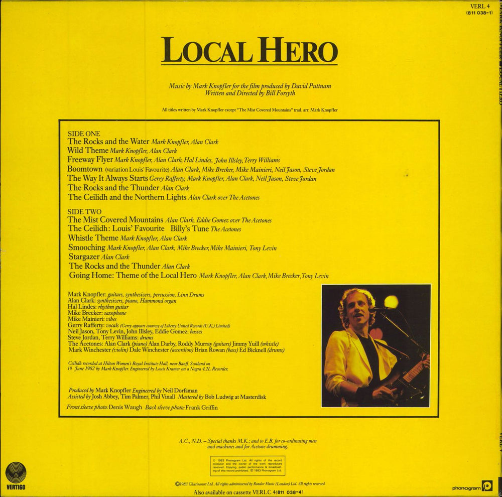 Mark Knopfler Local Hero - 2nd UK vinyl LP album (LP record)