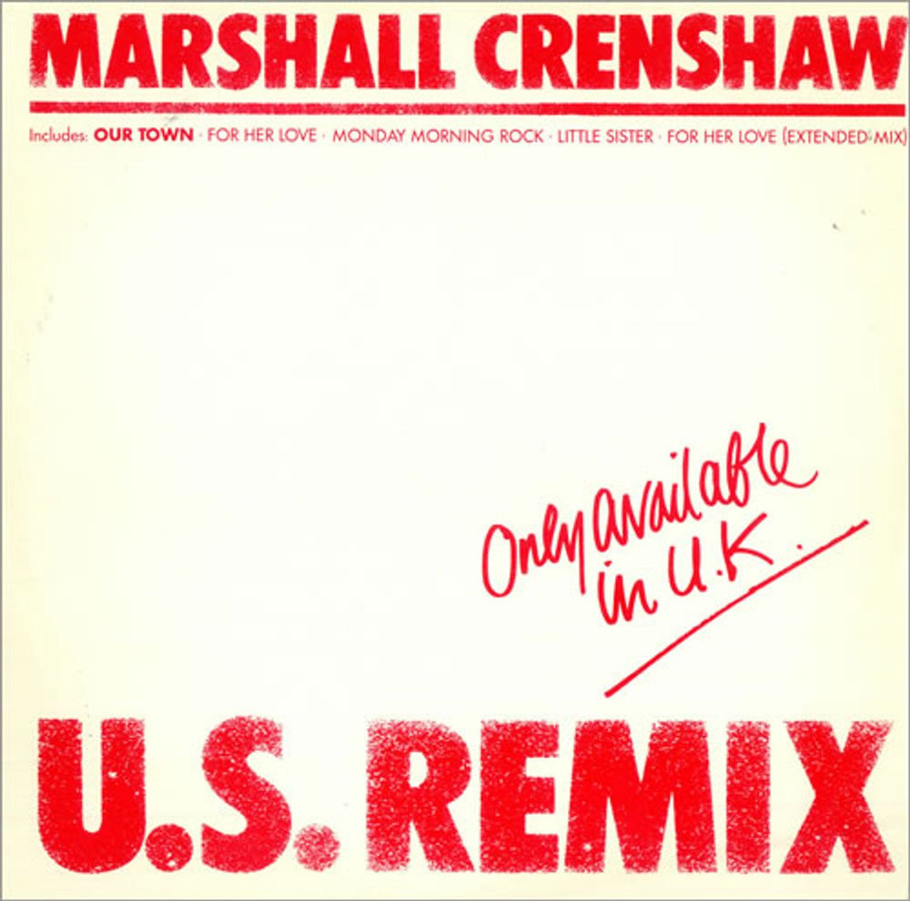 Marshall Crenshaw U.S. Remix EP UK 12" vinyl single (12 inch record / Maxi-single) W0187T