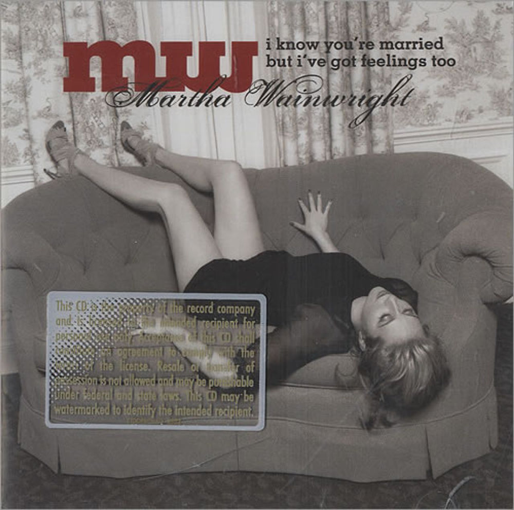 Martha Wainwright I Know You're Married But I've Got Feelings Too US Promo CD album (CDLP) 01143-1116-2