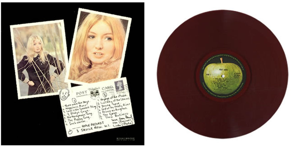 Mary Hopkin Postcard - Red Vinyl + Obi Japanese vinyl LP album (LP record) MHPLPPO489133