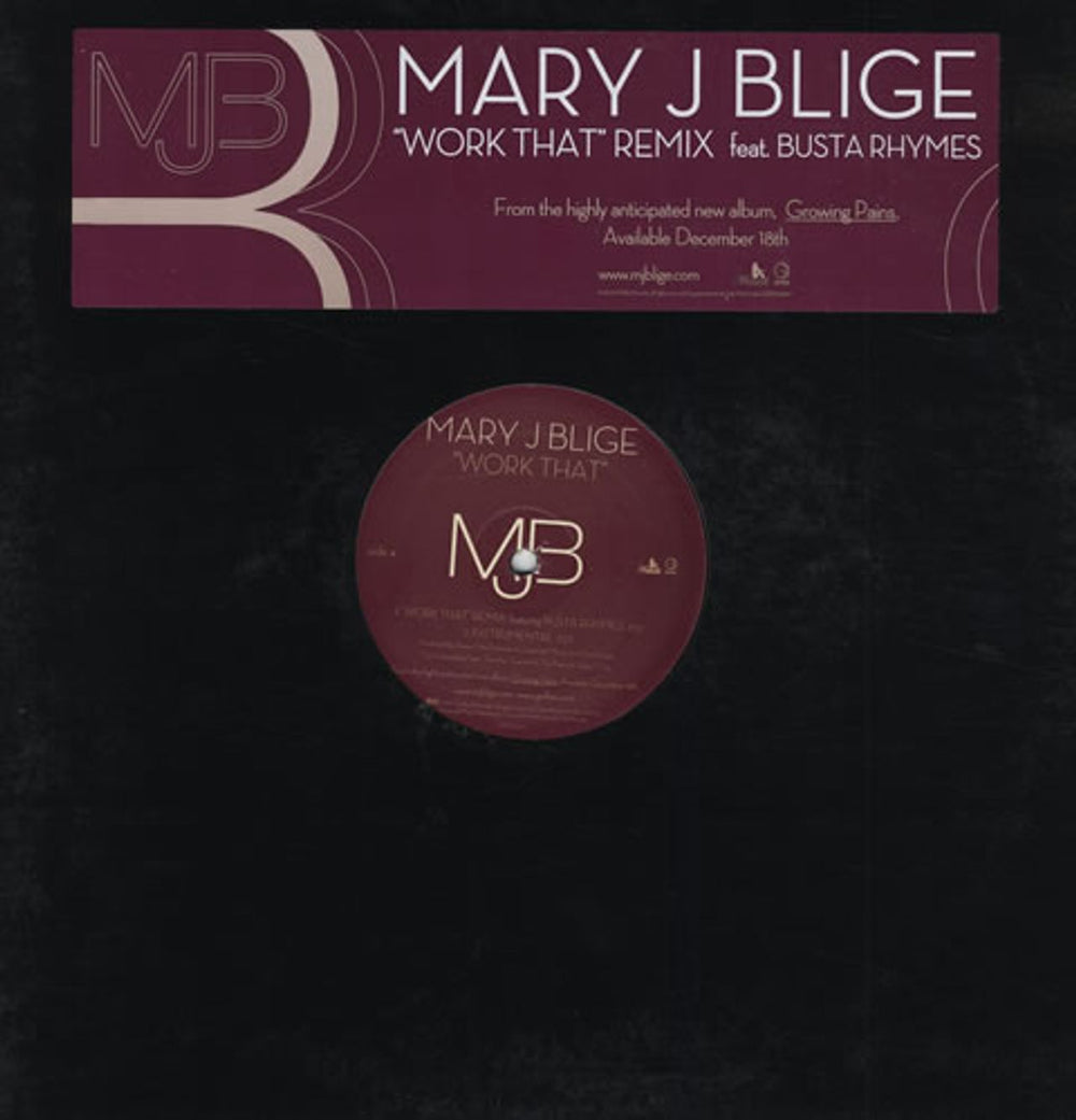 Mary J Blige Work That US Promo 12" vinyl single (12 inch record / Maxi-single) GEFR-12329-1