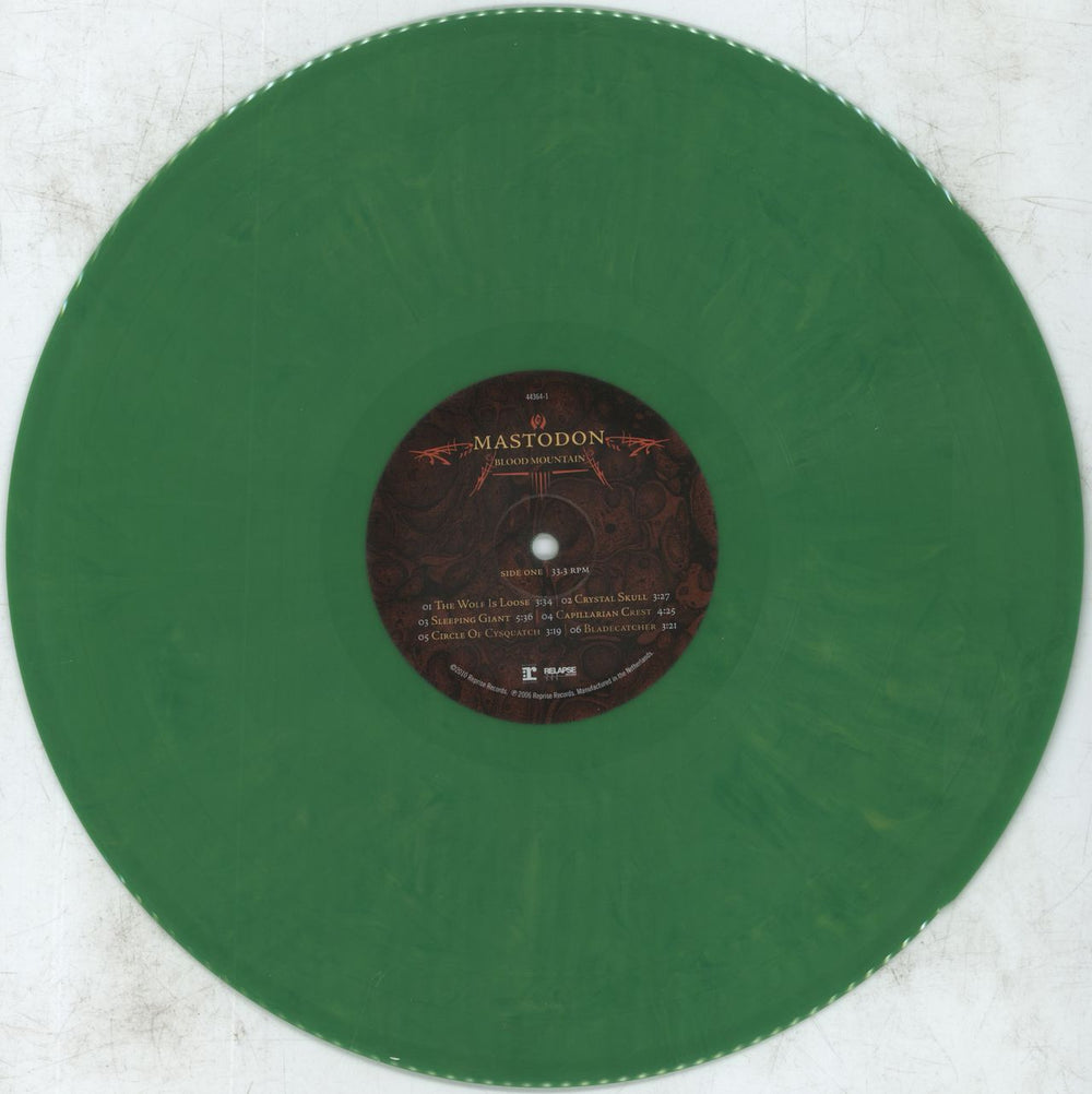 Mastodon Blood Mountain - Green Vinyl UK vinyl LP album (LP record) MS6LPBL770911