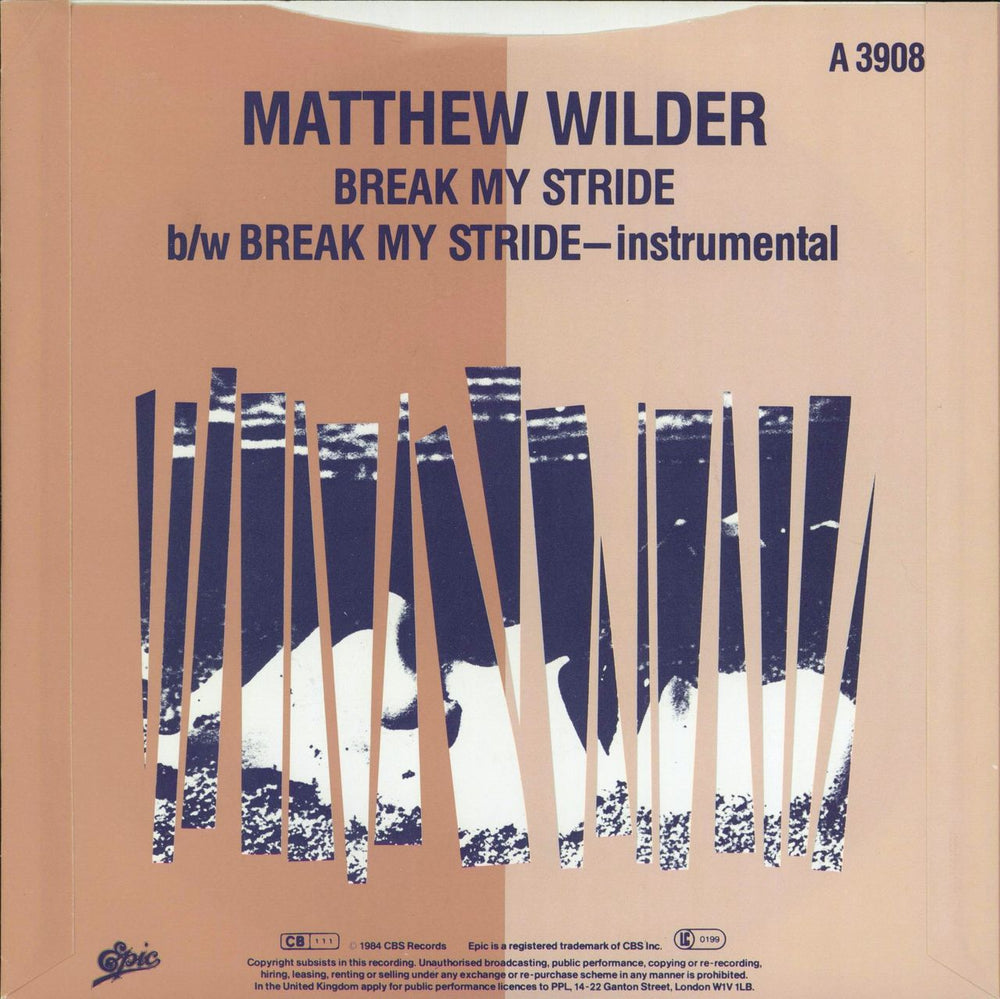 Matthew Wilder Break My Stride - P/S UK 7" vinyl single (7 inch record / 45)