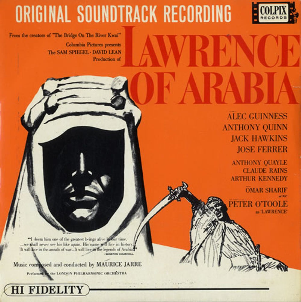 Maurice Jarre Lawrence Of Arabia - 4 Prong UK 7" vinyl single (7 inch record / 45) PXE300