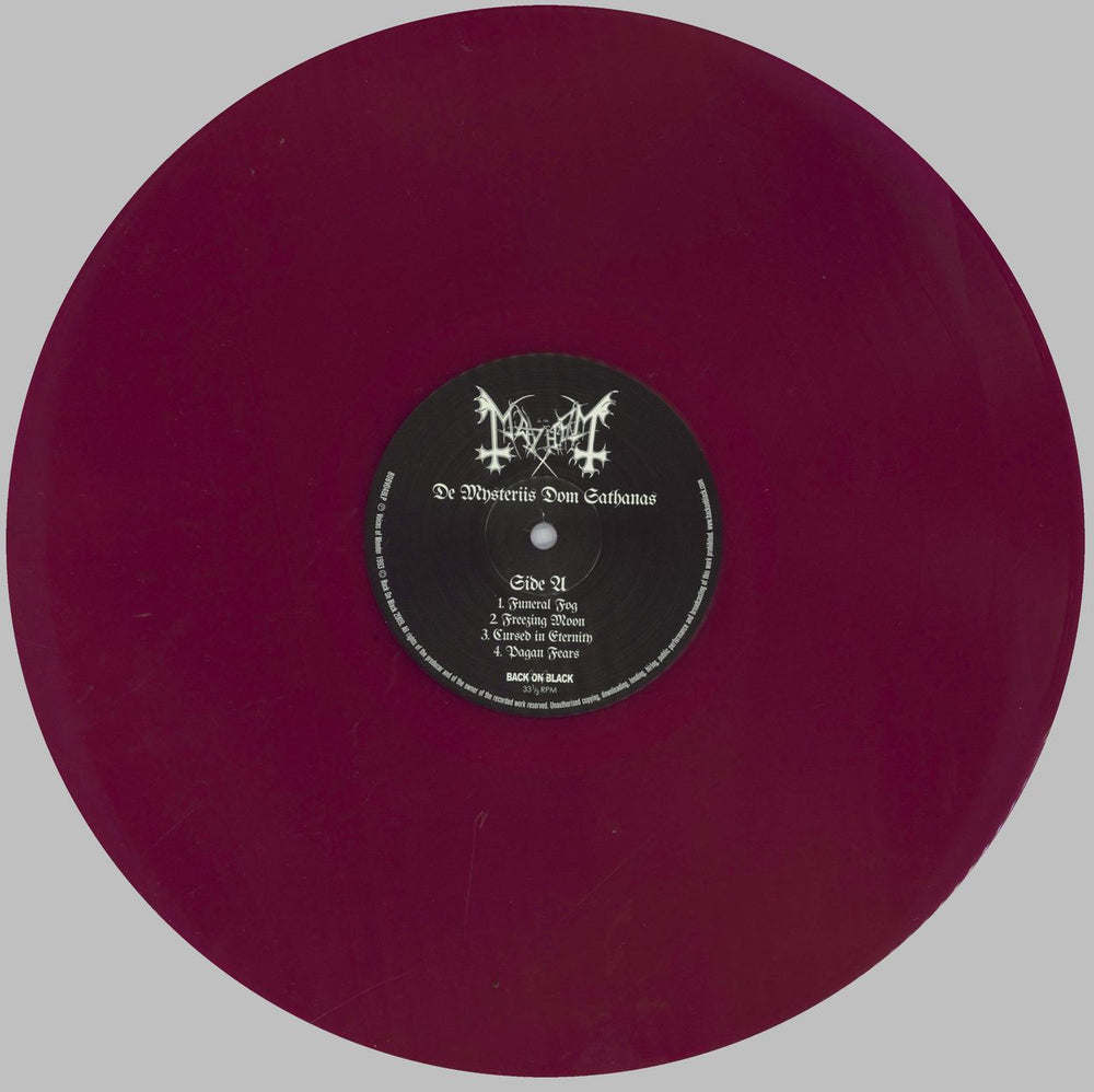 Mayhem De Mysteriis Dom Sathanas - Purple Vinyl UK vinyl LP album (LP record) NVYLPDE827838