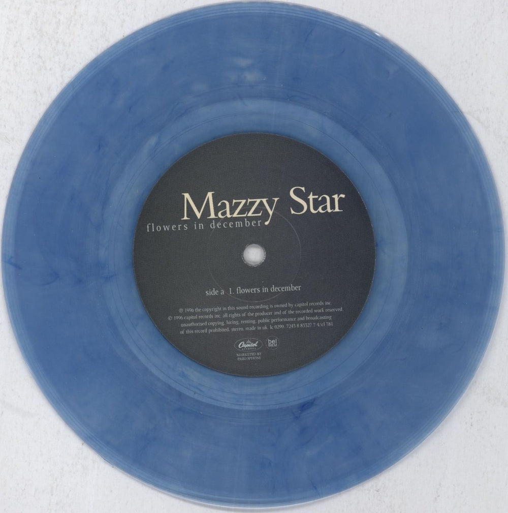 Mazzy Star Flowers In December - Blue Vinyl - EX UK 7" vinyl single (7 inch record / 45) MZZ07FL820162