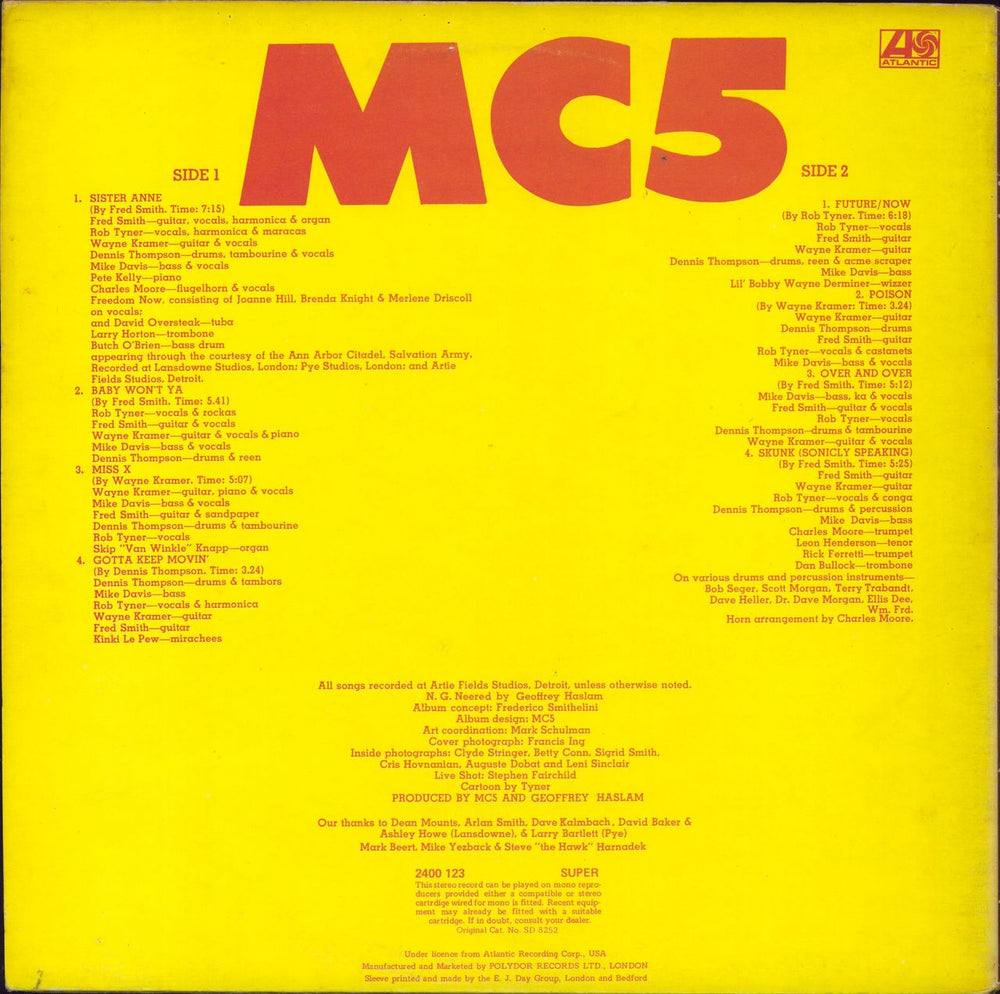 MC5 High Time - EX UK vinyl LP album (LP record)