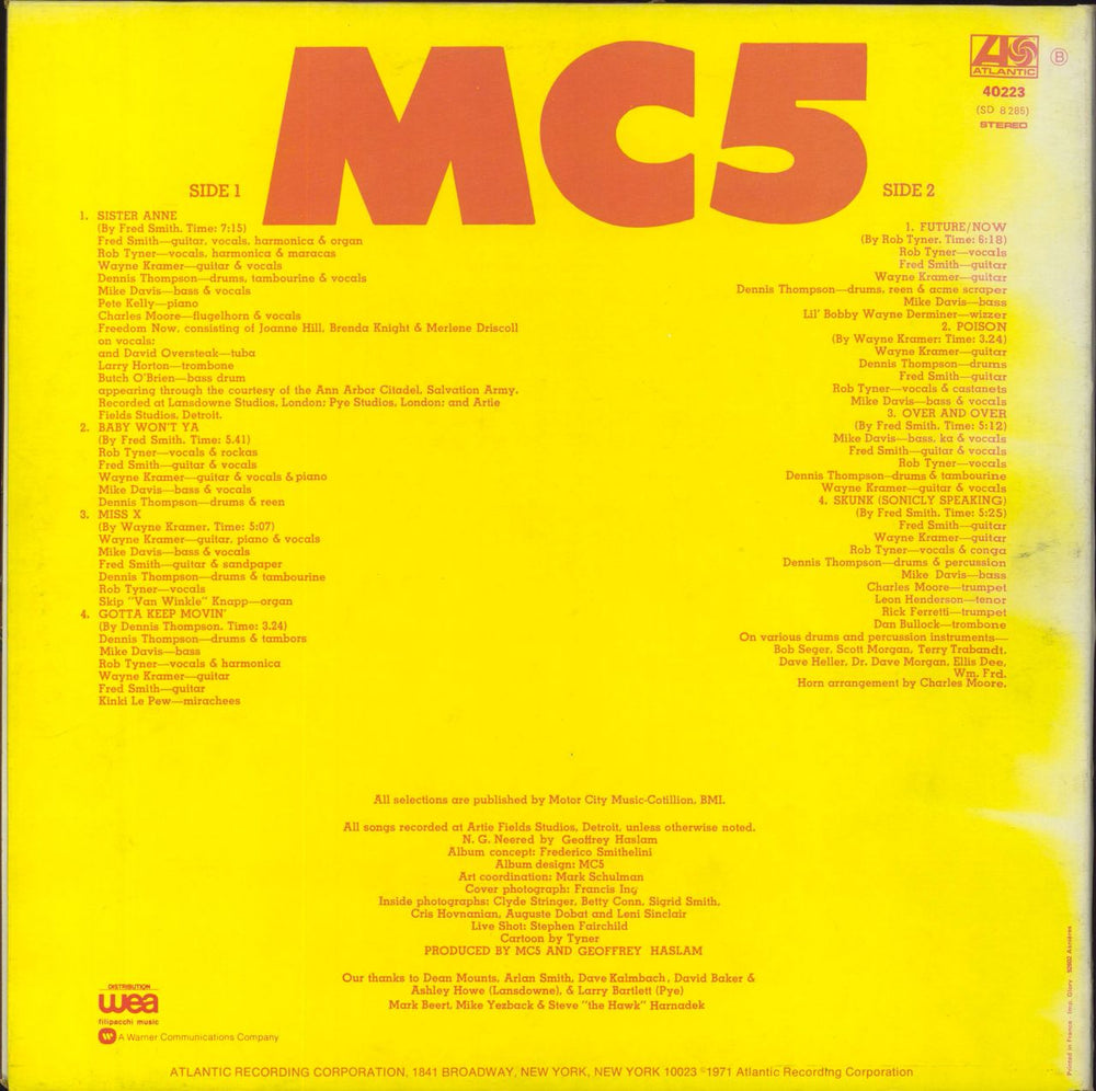 MC5 High Time - Green & Orange French vinyl LP album (LP record)