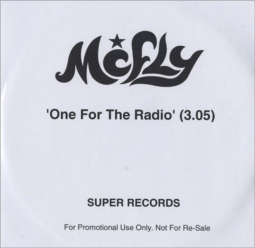 McFly One For The Radio UK Promo CD-R acetate CD-R