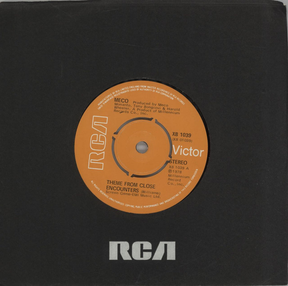 Meco Theme From Close Encounters UK 7" vinyl single (7 inch record / 45) XB1039