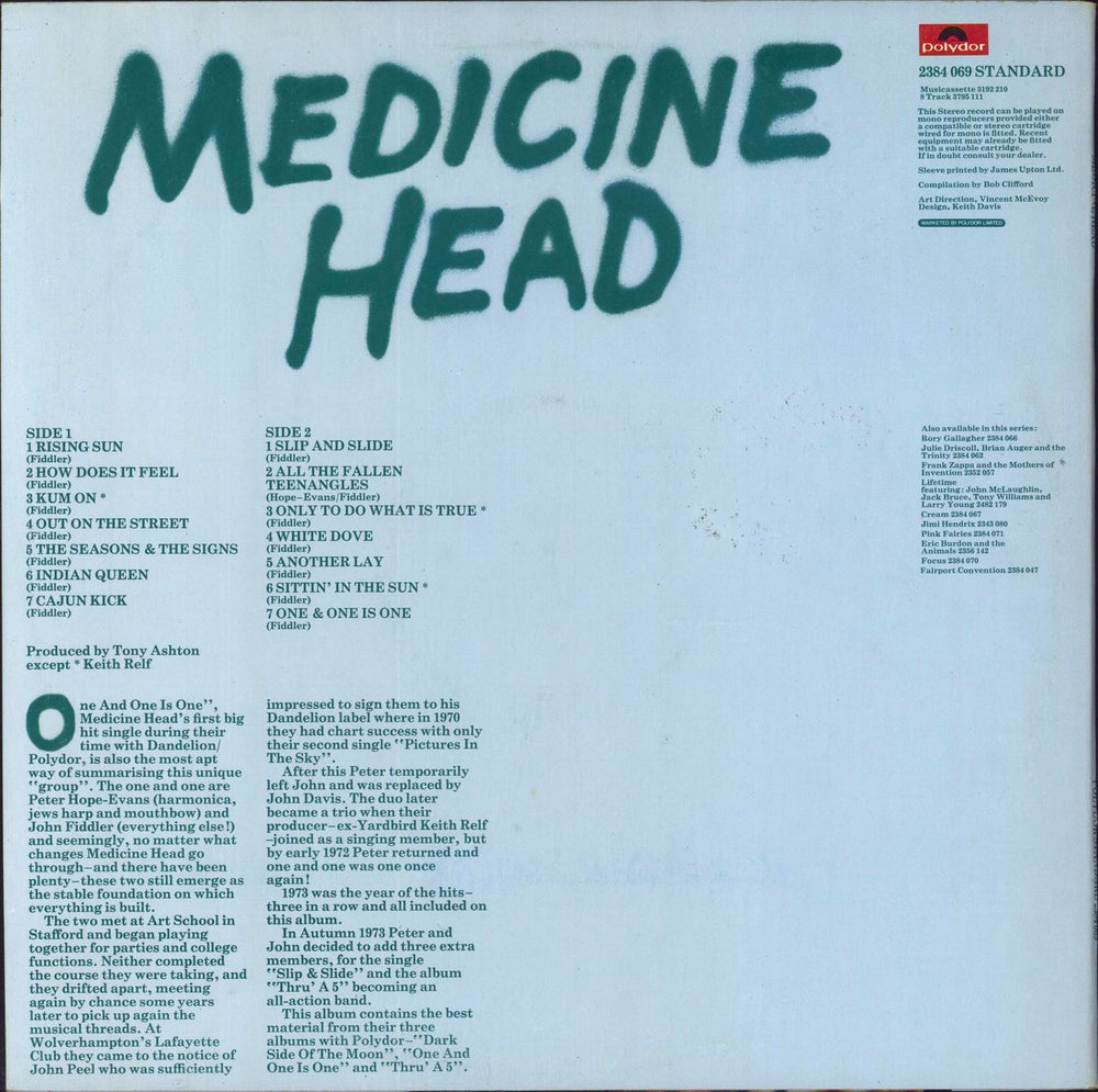 Medicine Head Medicine Head UK vinyl LP album (LP record) MDHLPME235296