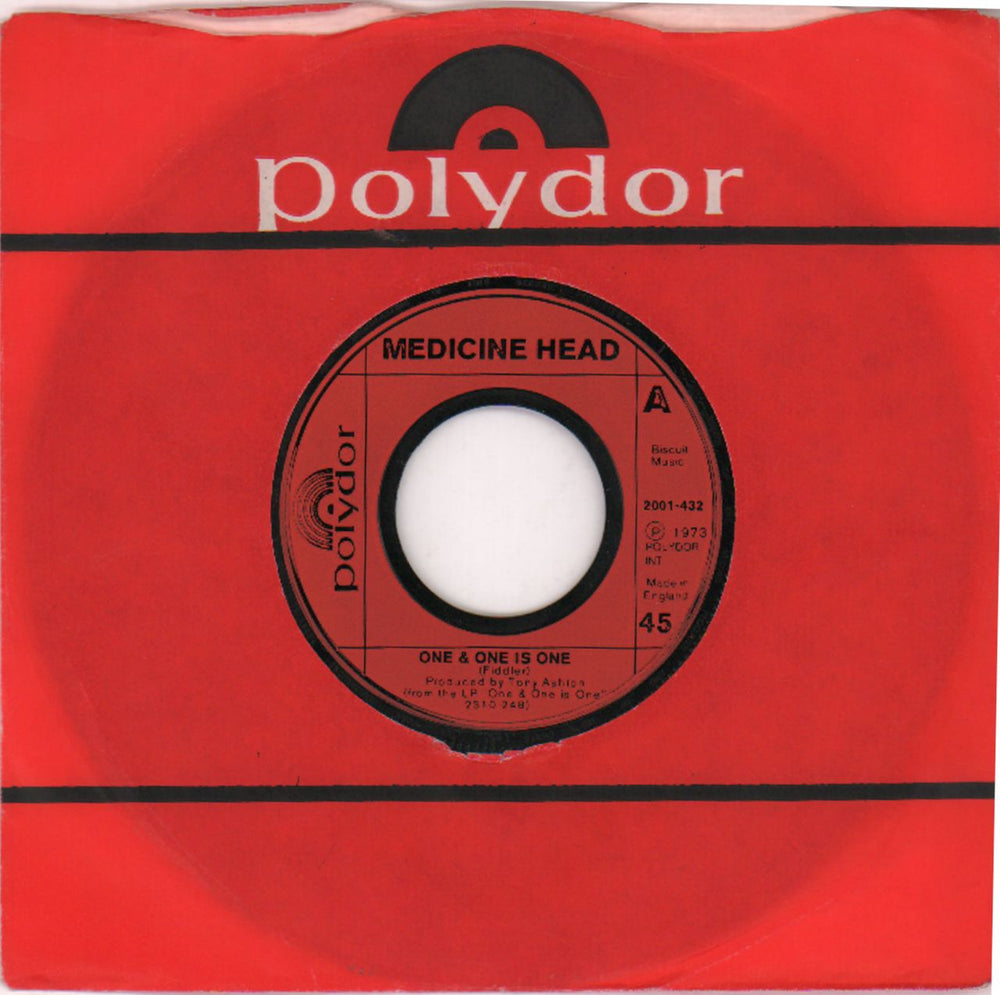 Medicine Head One & One Is One - Jukebox UK 7" vinyl single (7 inch record / 45) 2001-432