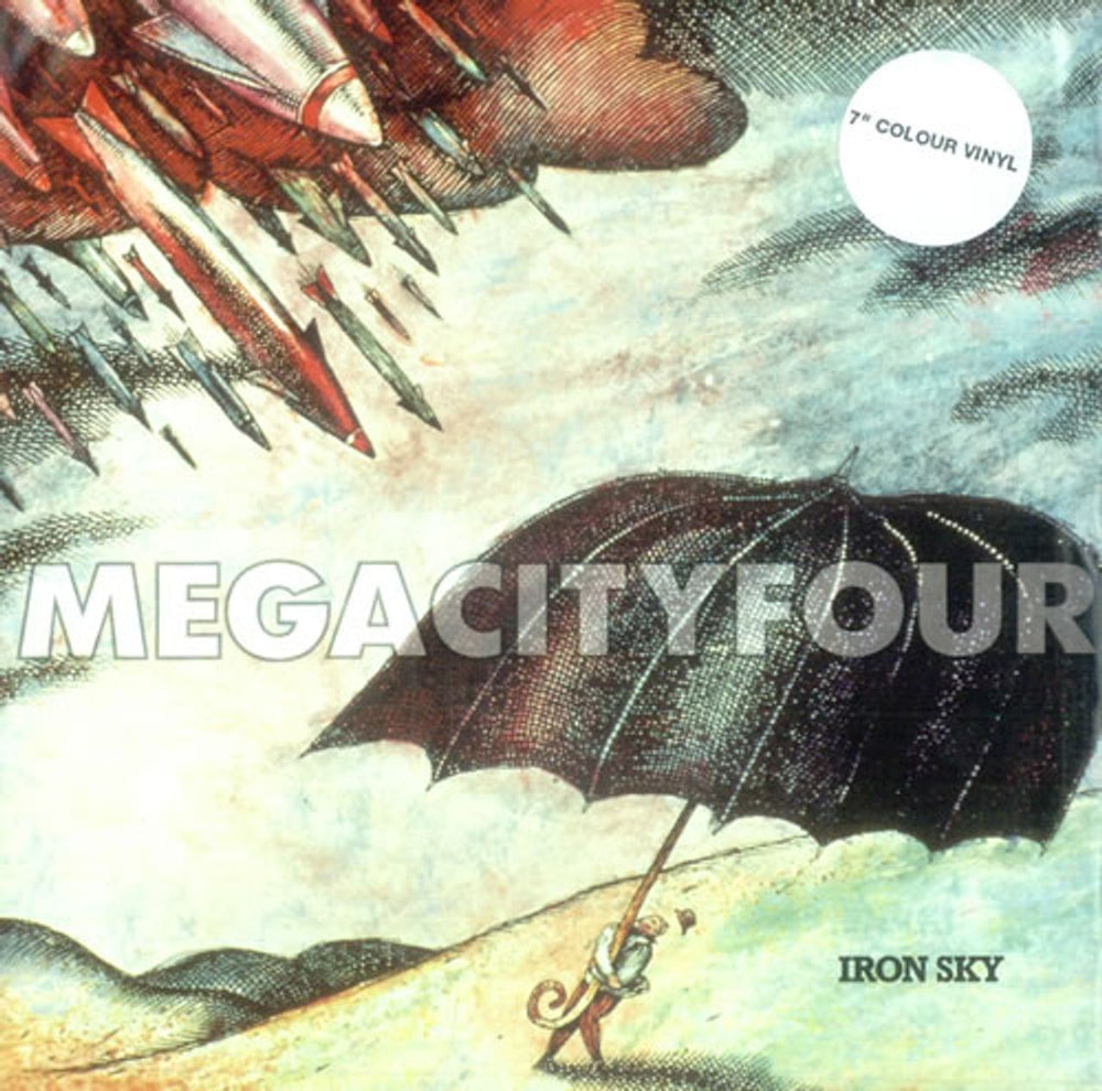 Mega City Four Iron Sky - Aquamarine Vinyl UK 7" vinyl single (7 inch record / 45) MEGA5