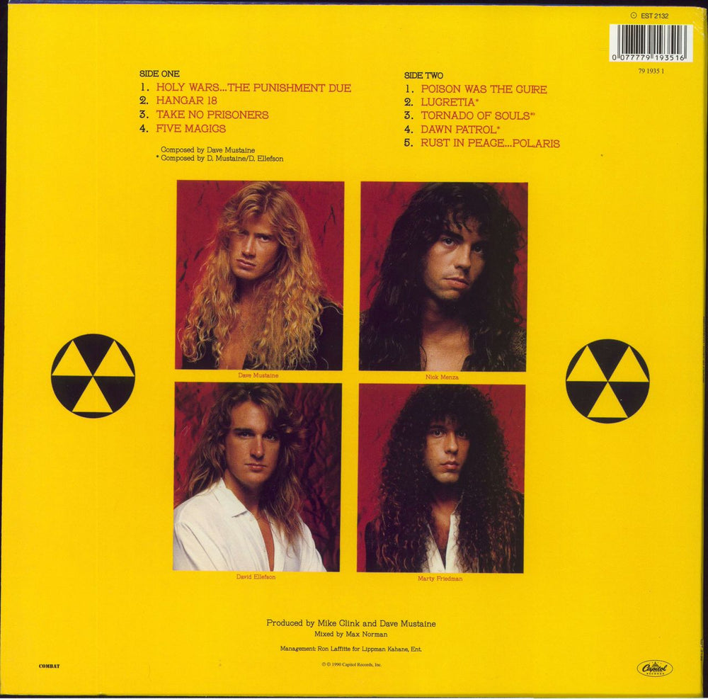 Megadeth Rust In Peace US vinyl LP album (LP record) 077779193516