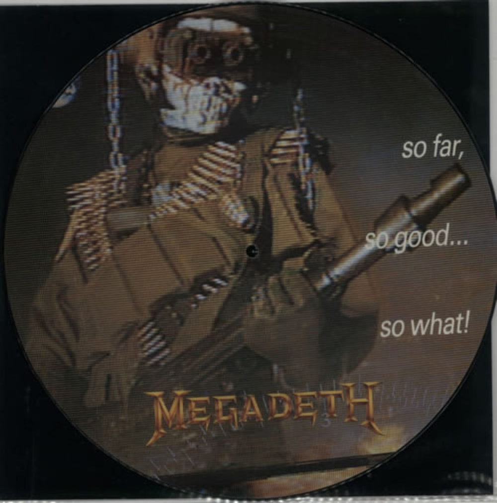 Megadeth So Far So Good So What + Insert UK picture disc LP (vinyl picture disc album) ESTP2053