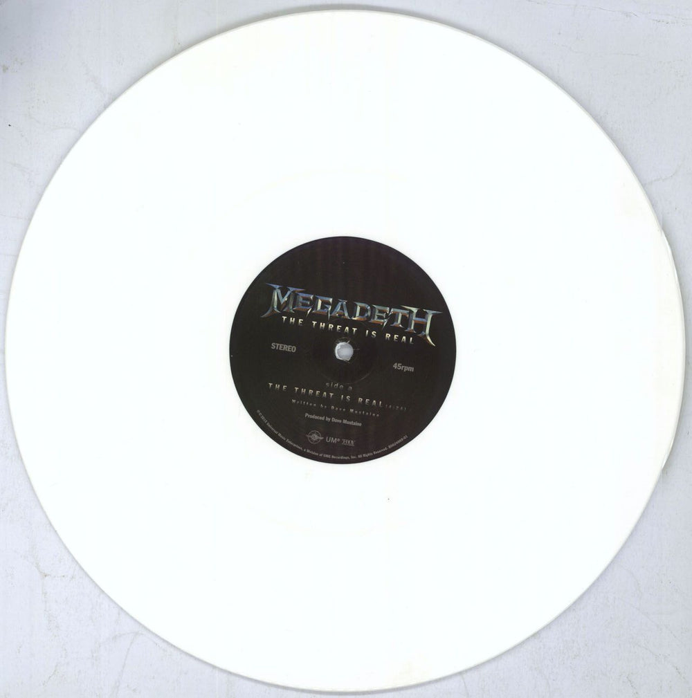 Megadeth The Threat Is Real - 180gm White Vinyl US 12" vinyl single (12 inch record / Maxi-single) MEG12TH821232